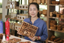 Load image into Gallery viewer, Hand Made Wood Sudoku Puzzle Game from Thailand - Sudoku | NOVICA