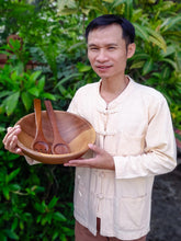 Load image into Gallery viewer, 1 Quart Serving Bowl in Natural Wood Handmade in Thailand - Conical Nature | NOVICA