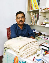 Load image into Gallery viewer, Screen Printed Cotton Shawl from India - Cherry Flowers | NOVICA