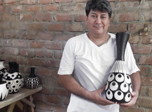 Load image into Gallery viewer, Square Motif Chulucanas Ceramic Decorative Vase from Peru - Chulucanas Squares | NOVICA