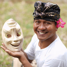 Load image into Gallery viewer, Hand Carved Balinese Hibiscus Wood Mask - Balinese Masque | NOVICA