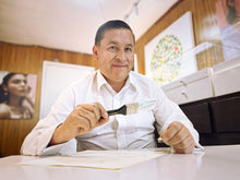 Load image into Gallery viewer, Painted Frog-Themed Sterling Silver Button Earrings - Tree Frog | NOVICA