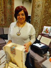 Load image into Gallery viewer, Handmade Wood Jewelry Box Topped by Lovely Embroidered Motif - Blue Butterflies | NOVICA