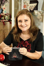 Load image into Gallery viewer, Handcrafted Embroidered Wool Egg Ornament in Red and Golden - Marash's Fruit | NOVICA