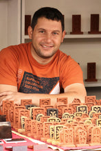 Load image into Gallery viewer, Classic Hand-Carved Brown Cross Tuff Stone Stela Sculpture - Spiritual Cross | NOVICA