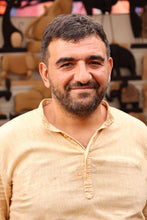 Load image into Gallery viewer, Hand-Painted Wood Cat Sculpture with Stainless Steel Accents - Midnight Cat | NOVICA