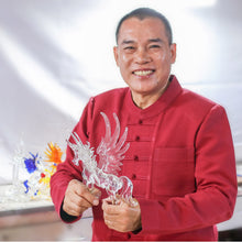 Load image into Gallery viewer, Tree-Inspired Handblown Glass Dangle Earrings in Fuchsia - Fuchsia Tree | NOVICA