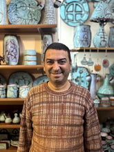 Load image into Gallery viewer, Hand-Painted Warm-Toned Pumpkin-Shaped Ceramic Vase - Pumpkin Days | NOVICA