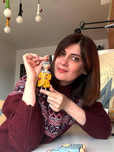 Load image into Gallery viewer, Hand-Painted Papier Mache Ornament of Girl Holding a Heart - Loanna | NOVICA