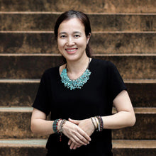 Load image into Gallery viewer, Jasper and Elephant Charm on Pair of Brass Beaded Bracelets - Stylish Elephants | NOVICA