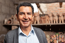 Load image into Gallery viewer, Ornate Brown and White Andean Bull Figurines (Pair) - Little Bulls of Pucara | NOVICA