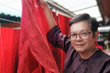 Load image into Gallery viewer, Silk Scarf in Claret Red from Thailand - Evolving Lipstick | NOVICA