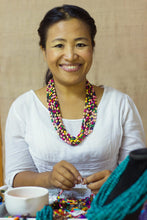 Load image into Gallery viewer, Red Torsade Necklace Wood Beaded Jewelry - Bangkok Belle | NOVICA