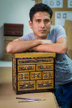 Load image into Gallery viewer, Hand Carved Wood Jewelry Box with Nazca Motif from Peru - Nazca Chamber | NOVICA