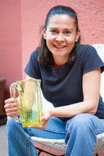 Load image into Gallery viewer, 4 Hand Blown Eco-Friendly Recycled Glass Tumblers in Green - Garden Relaxation in Lemon | NOVICA