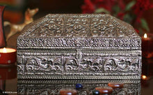 Load image into Gallery viewer, Handmade Floral Brass Jewelry Box - Floral Coffer | NOVICA
