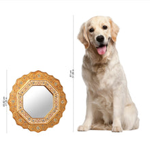 Load image into Gallery viewer, Collectible Reverse Painted Glass Handmade Mirror - Golden Star | NOVICA