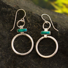 Load image into Gallery viewer, Handcrafted Modern Chrysocolla and Silver Earrings - Join Me | NOVICA