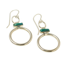 Load image into Gallery viewer, Handcrafted Modern Chrysocolla and Silver Earrings - Join Me | NOVICA