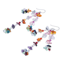Load image into Gallery viewer, Hand Made Multigem Earrings - Rainbow Rain | NOVICA