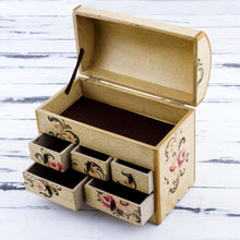 Load image into Gallery viewer, Handcrafted Wood Mini Chest of Drawers - Rose Bouquet | NOVICA