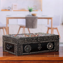 Load image into Gallery viewer, Repousse Brass Jewelry Box - Antique Sophistication | NOVICA