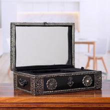 Load image into Gallery viewer, Repousse Brass Jewelry Box - Antique Sophistication | NOVICA