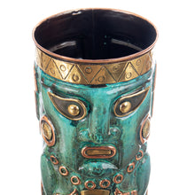 Load image into Gallery viewer, Archaeological Brass and Copper Vase - Chimu Deity | NOVICA