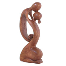Load image into Gallery viewer, Suar Wood Family Sculpture - A Mother's Kiss | NOVICA