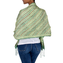 Load image into Gallery viewer, Batik Silk Patterned Scarf - Jade Princess | NOVICA