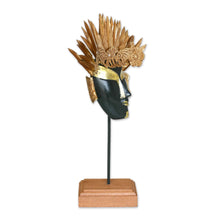 Load image into Gallery viewer, Wood and copper mask - Golden Queen | NOVICA