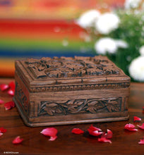Load image into Gallery viewer, Hand Carved Leaf Jewelry Box - Forever | NOVICA