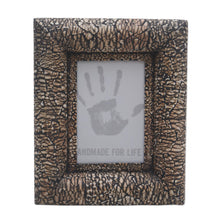 Load image into Gallery viewer, Wood and eggshell photo frame (4x6) - Nature's Charm in Black | NOVICA