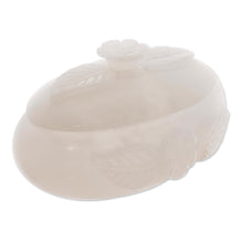 Load image into Gallery viewer, Hand Carved Floral Stone Jewelry Box - Edelweiss | NOVICA