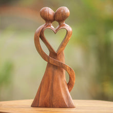 Load image into Gallery viewer, Original Wood Sculpture Hand Carved in Indonesia - My Heart and Yours | NOVICA