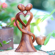 Load image into Gallery viewer, Original Wood Sculpture Hand Carved in Indonesia - My Heart and Yours | NOVICA