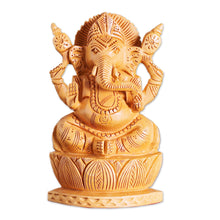 Load image into Gallery viewer, Wood statuette - Happy Ganesha | NOVICA