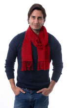 Load image into Gallery viewer, Handcrafted Alpaca Wool Blend Solid Scarf - Apple Red | NOVICA