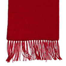 Load image into Gallery viewer, Handcrafted Alpaca Wool Blend Solid Scarf - Apple Red | NOVICA