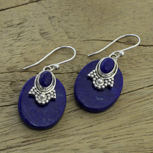 Load image into Gallery viewer, Artisan Jewelry Lapis Lazuli and Sterling Silver Earrings - Constellations | NOVICA
