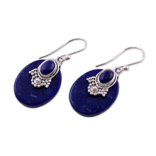Load image into Gallery viewer, Artisan Jewelry Lapis Lazuli and Sterling Silver Earrings - Constellations | NOVICA