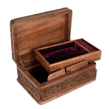 Load image into Gallery viewer, Hand Carved Wood Jewelry Box - Secret Birds | NOVICA