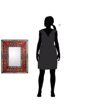 Load image into Gallery viewer, Rectangular Reverse Painted Glass Wall Mirror from Peru - Orange Cajamarca Warmth | NOVICA
