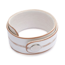 Load image into Gallery viewer, Modern Leather Wristband Bracelet - Ice Explorer | NOVICA