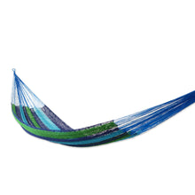 Load image into Gallery viewer, Handcrafted Cotton Striped Rope Hammock (Single) - Ocean Dreams | NOVICA