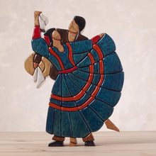 Load image into Gallery viewer, Dance and Music Mahogany Wood Sculpture - Dance of Romance | NOVICA