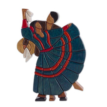 Load image into Gallery viewer, Dance and Music Mahogany Wood Sculpture - Dance of Romance | NOVICA