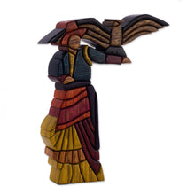 Load image into Gallery viewer, Cedar and Mahogany Sculpture Handmade Peru - The Woman and the Condor | NOVICA