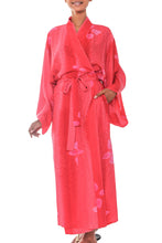 Load image into Gallery viewer, Women's Fair Trade Indonesian Red Batik Robe - Kissed by Crimson | NOVICA