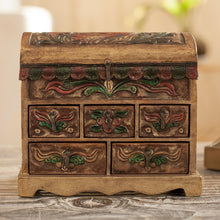 Load image into Gallery viewer, Collectible Leather and Wood Jewelry Box - Antique Tan | NOVICA